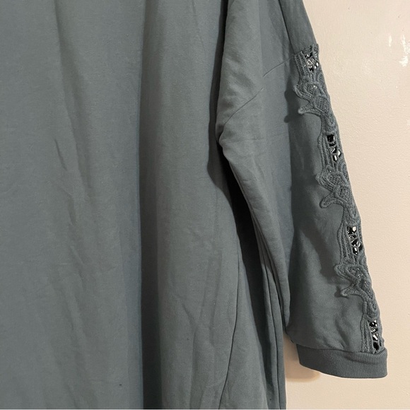 Ellos oversized lace sleeves tunic sweatshirt 2x 26/28 - Picture 3 of 10